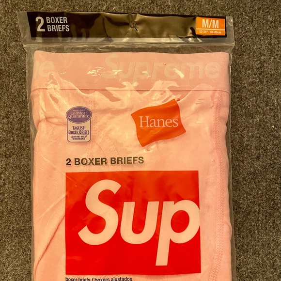 Supreme Accessories - Supreme Hanes Boxer Briefs Pink Size Medium